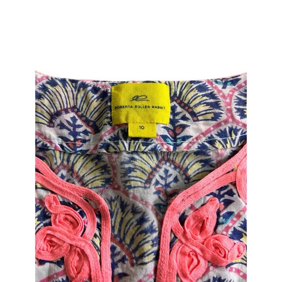 Roberta Roller Rabbit Tunic Top Sz 10 Girls Swim Cover Up 3/4 Sleeve Lightweight - Picture 3 of 5